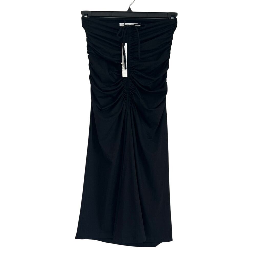 NWT Susana Monaco Cinched Tie Front Slit Skirt, Black, Women's Size XS